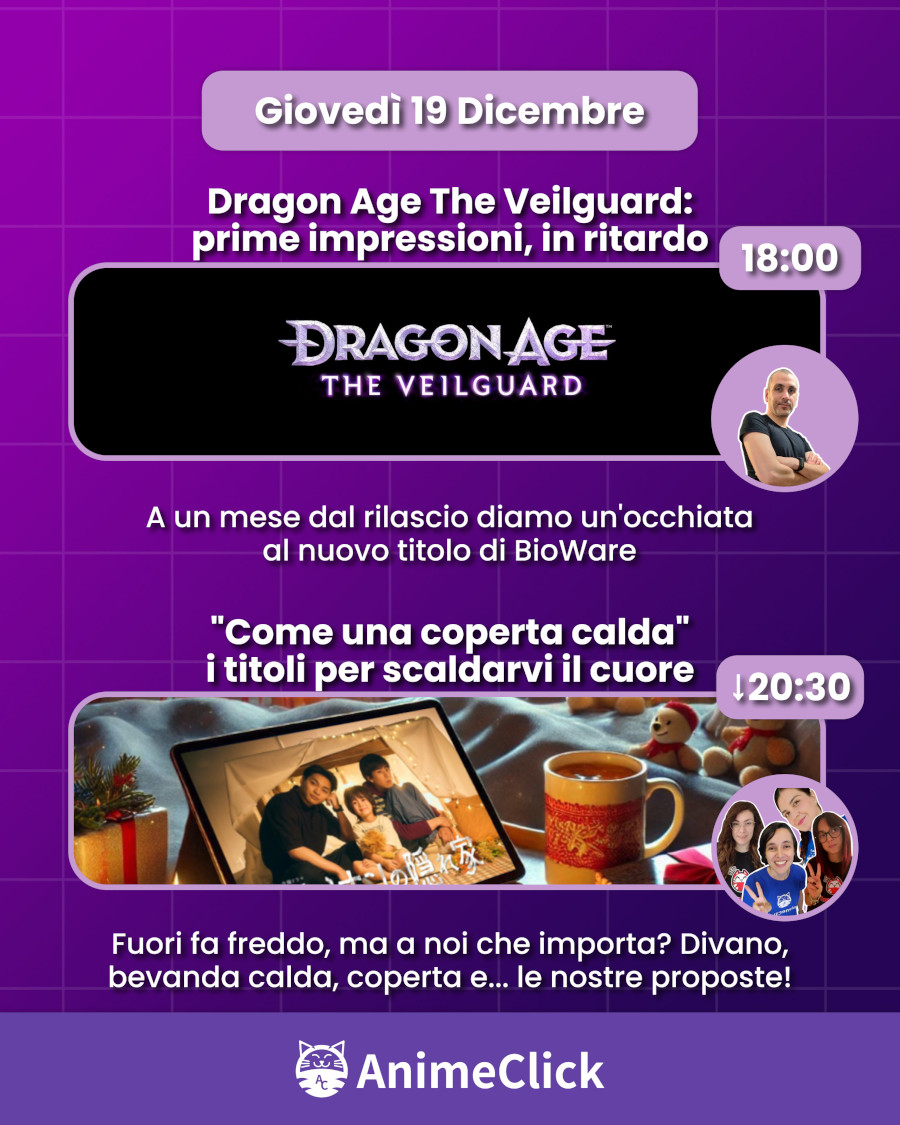 AnimeClick su Twitch: programma dal 16 al 22 dicembre AnimeClick su Twitch: programma dal 16 al 22 dicembre
